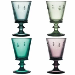 Coffret De 4 Verres à Vin Abeille - Couleurs Assorties