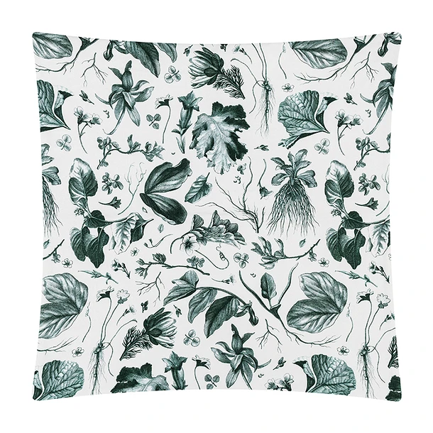 Housse De Coussin Verte Herbier Du Roi - Maison Baluchon 3 Housse De Coussin Verte Herbier Du Roi - Maison Baluchon