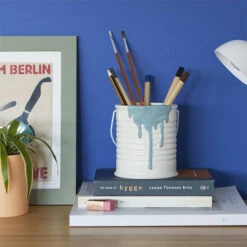 Pot à Crayons En Céramique Peinture Bleue - Balvi -Domicile Art Magasin 79829 xl