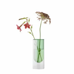 Vase En Forme De Tube Vert 16 Cm