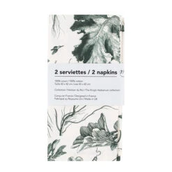 Lot De 2 Serviettes De Table L'Herbier Du Roi Vert - 42x42 Cm -Domicile Art Magasin 85999 xl