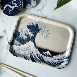 Plateau Katsushika Hokusai - La Grande Vague - 27x20 Cm -Domicile Art Magasin 86995 xl